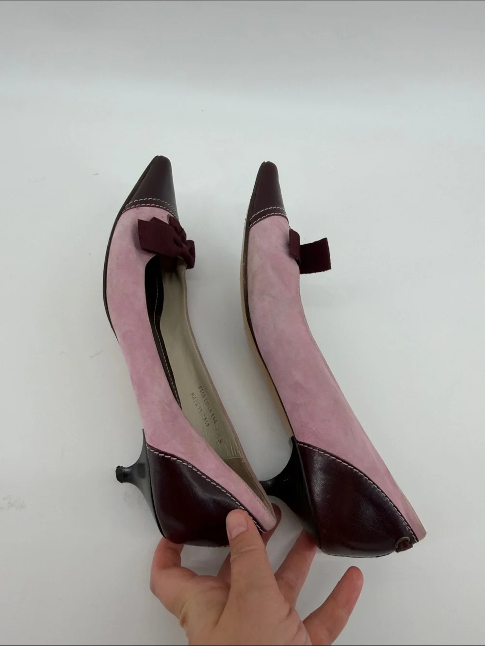 Vintage Y2K Coach Tulla Kitten Heels in Pink and Maroon 7.5B S38